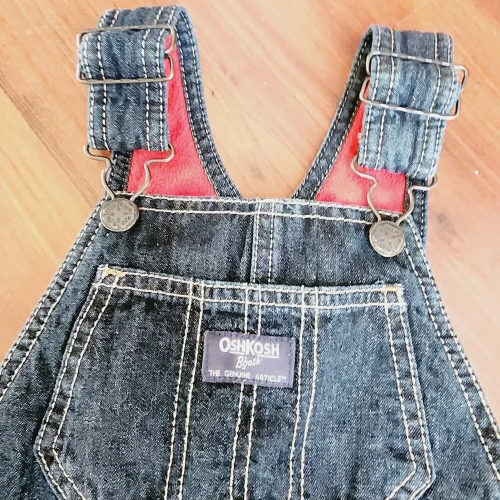 OSH GOSH DARK WASH ADJUSTABLE OVERALLS SIZE 3T